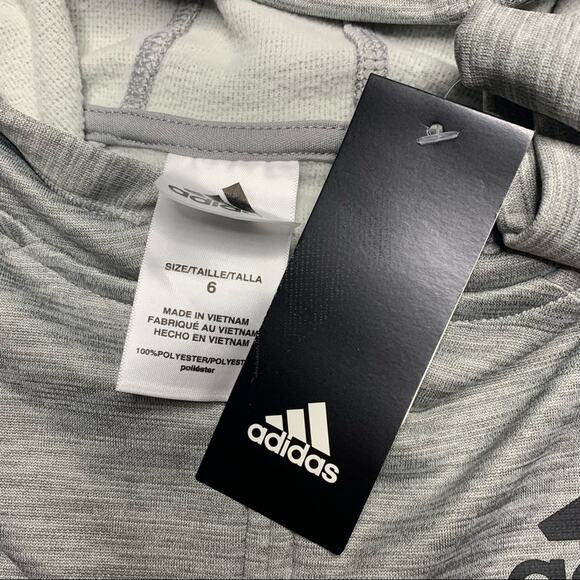 Adidas Melange Zip Up Hoodie in Heathered Grey - Picture 5 of 8